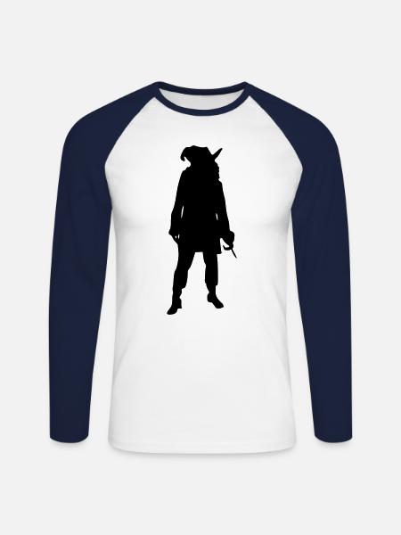 Pirate captain - Unisex Long Sleeve Baseball T-Shirt - white/navy