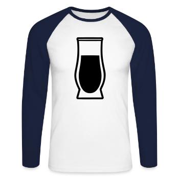 Simple Drinking Glass - Unisex Long Sleeve Baseball T-Shirt - white/navy - Front - Nik (191cm)