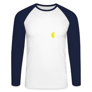Petite Marguerite Demi Fleur Blanc Décoratif Belle - T-shirt baseball manches longues Homme - blanc/marine - Devant - Nik (191cm)