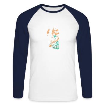 Dreaming of wood, chainsaw, woodsman, forester, forester - Unisex Long Sleeve Baseball T-Shirt - white/navy - Front - Nik (191cm)