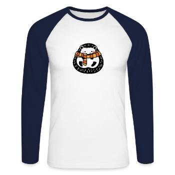 Wildtiere - Unisex Baseballshirt langarm - Weiß/Navy - Vorne - Nik (191cm)