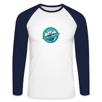 Wassersport - Unisex Baseballshirt langarm - Weiß/Navy - Vorne - Nik (191cm)