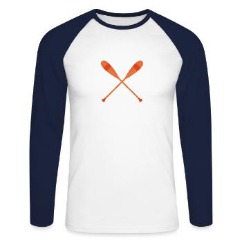 Wassersport - Unisex Baseballshirt langarm - Weiß/Navy - Vorne - Nik (191cm)