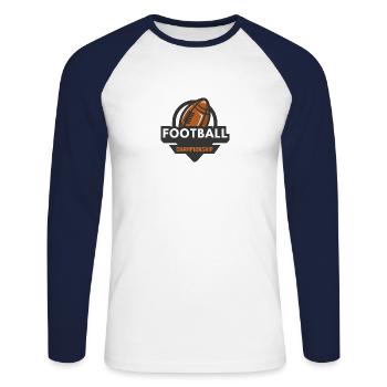 Ballsport - Unisex Baseballshirt langarm - Weiß/Navy - Vorne - Nik (191cm)