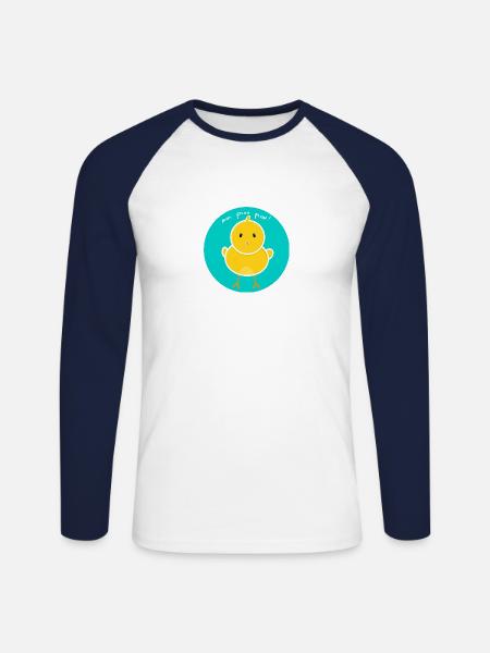 Mon piou piou ! - T-shirt baseball manches longues Homme - blanc/marine