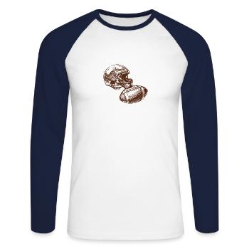 Ballsport - Unisex Baseballshirt langarm - Weiß/Navy - Vorne - Nik (191cm)