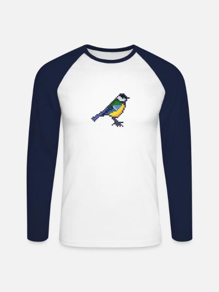 Vogel - Unisex Baseballshirt langarm - Weiß/Navy