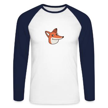 Wildtiere - Unisex Baseballshirt langarm - Weiß/Navy - Vorne - Nik (191cm)