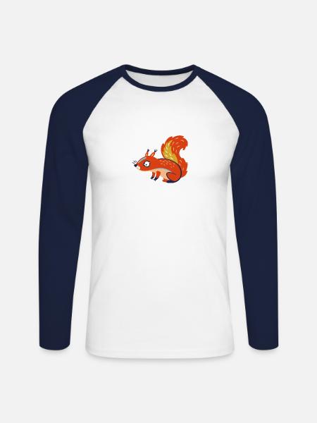 Wildtiere - Unisex Baseballshirt langarm - Weiß/Navy