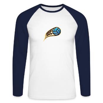 Ballsport - Unisex Baseballshirt langarm - Weiß/Navy - Vorne - Nik (191cm)