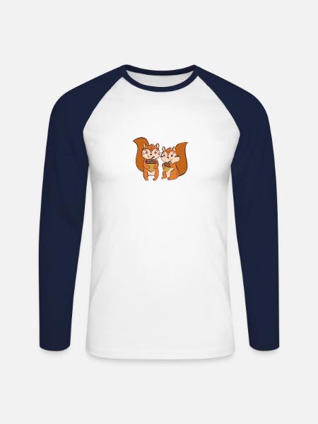 Wildtiere - Unisex Baseballshirt langarm - Weiß/Navy