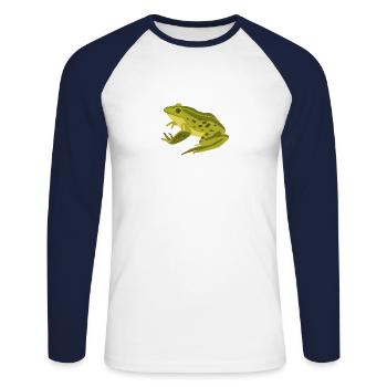 Meerestiere - Unisex Baseballshirt langarm - Weiß/Navy - Vorne - Nik (191cm)