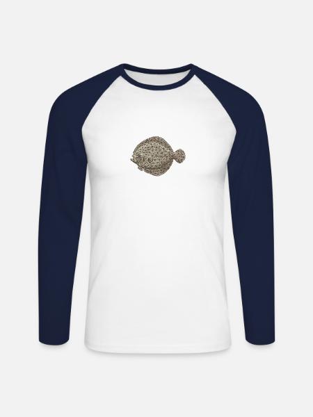 Meerestiere - Unisex Baseballshirt langarm - Weiß/Navy