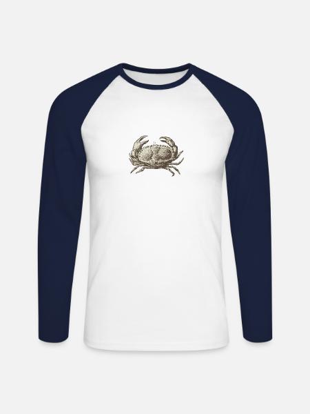 Meerestiere - Unisex Baseballshirt langarm - Weiß/Navy