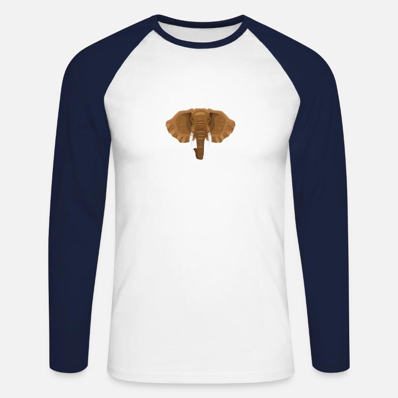 Wildtiere - Unisex Baseballshirt langarm - Weiß/Navy