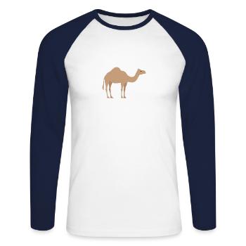 Wildtiere - Unisex Baseballshirt langarm - Weiß/Navy - Vorne - Nik (191cm)
