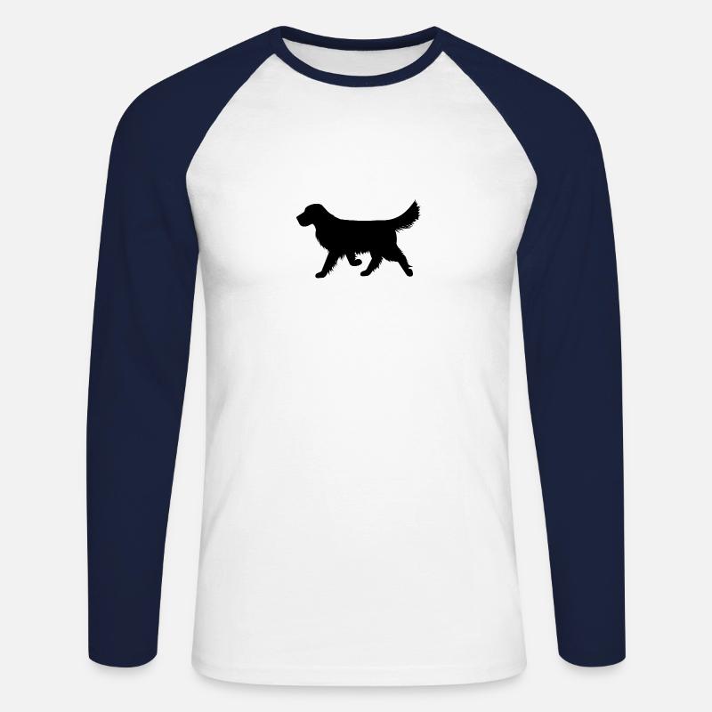 Hund - Unisex Baseballshirt langarm - Weiß/Navy