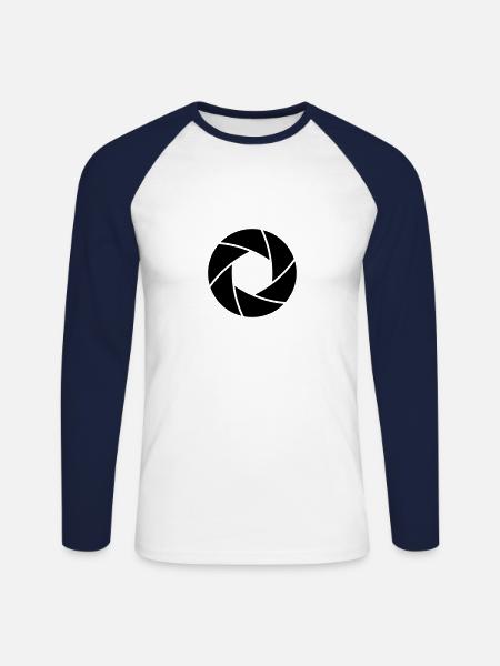 Shutter Speed - Unisex Long Sleeve Baseball T-Shirt - white/navy