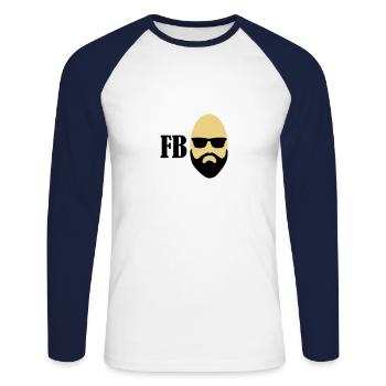 FBI - Unisex Long Sleeve Baseball T-Shirt - white/navy - Front - Nik (191cm)
