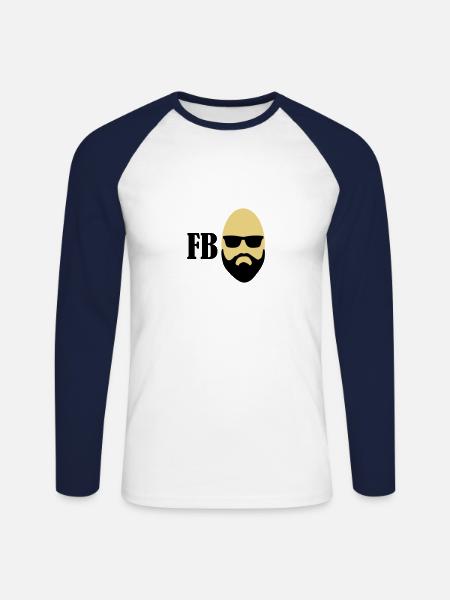 FBI - Unisex Baseballshirt langarm - Weiß/Navy