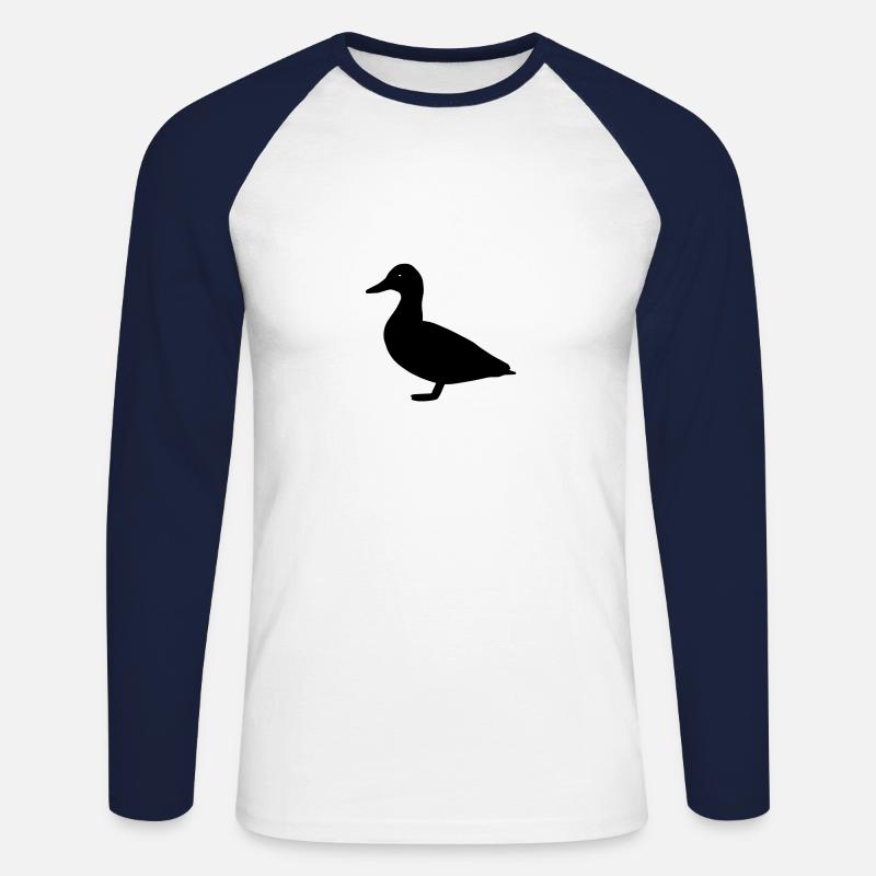 Ente - Unisex Baseballshirt langarm - Weiß/Navy