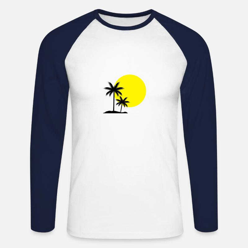 palms - Unisex Baseballshirt langarm - Weiß/Navy