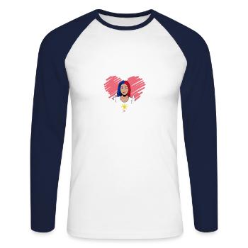 Philippinen Filipina Flagge Dalagang I Geschenk - Unisex Baseballshirt langarm - Weiß/Navy - Vorne - Nik (191cm)