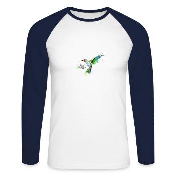I think I HUMBLEED the same - Unisex Long Sleeve Baseball T-Shirt - white/navy - Front - Nik (191cm)