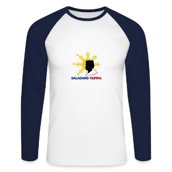 Philippinen Filipina Flagge Dalagang I Geschenk - Unisex Baseballshirt langarm - Weiß/Navy - Vorne - Nik (191cm)