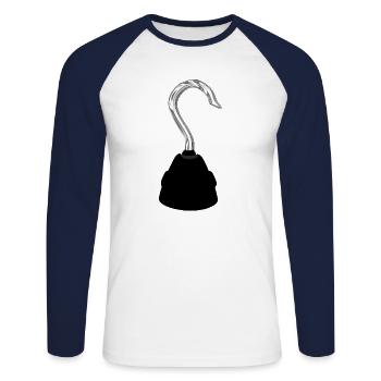 captain hook - Unisex Long Sleeve Baseball T-Shirt - white/navy - Front - Nik (191cm)