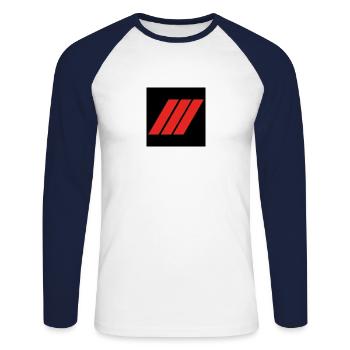 firefighter rank Master Corporal - Unisex Long Sleeve Baseball T-Shirt - white/navy - Front - Nik (191cm)