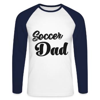 Football Dad Football Father Team Football Fan - Unisex Long Sleeve Baseball T-Shirt - white/navy - Front - Nik (191cm)