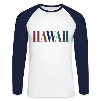 Hawaii Summer Vacation Gift Hommes Femmes Enfants - T-shirt baseball manches longues Homme - blanc/marine - Devant - Nik (191cm)