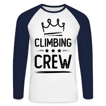 Climbing Crew - Unisex Long Sleeve Baseball T-Shirt - white/navy - Front - Nik (191cm)