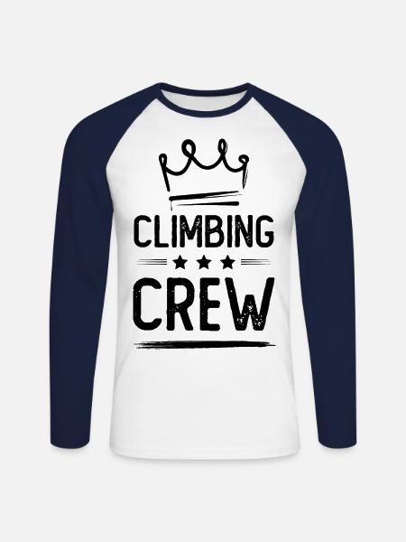 Climbing Crew - Unisex Long Sleeve Baseball T-Shirt - white/navy