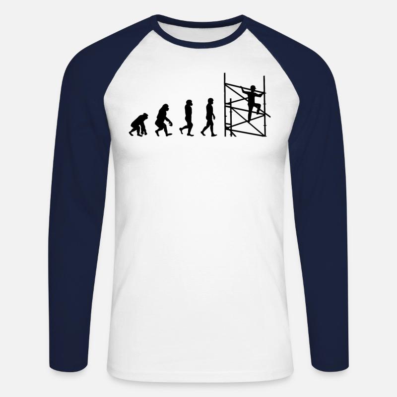 Gerüstgerüst Baugerüst Evolution - Unisex Baseballshirt langarm - Weiß/Navy