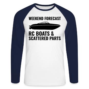 Rc Boat Racing Course de hors-bord électrique - T-shirt baseball manches longues Homme - blanc/marine - Devant - Nik (191cm)