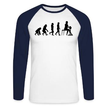 Pottery Ceramics Künstler Potter Evolution Humor - Unisex Baseballshirt langarm - Weiß/Navy - Vorne - Nik (191cm)