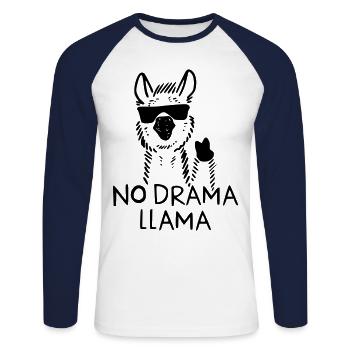 Pas de drame Lama - T-shirt baseball manches longues Homme - blanc/marine - Devant - Nik (191cm)