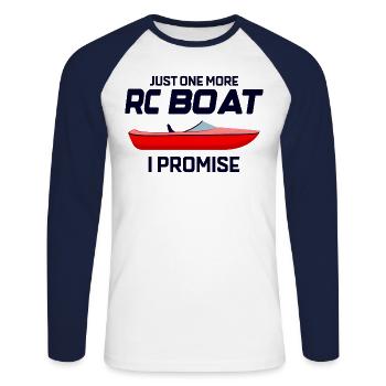 Rc Boat Racing Course de hors-bord électrique - T-shirt baseball manches longues Homme - blanc/marine - Devant - Nik (191cm)