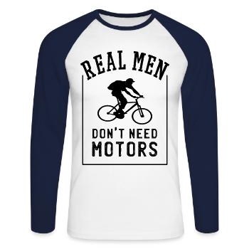 Funny saying bike - Unisex Long Sleeve Baseball T-Shirt - white/navy - Front - Nik (191cm)
