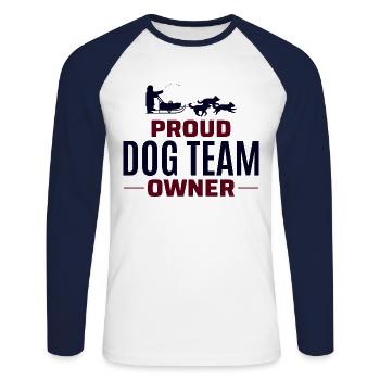 Husky Schlitten Hunderennen Alaskan Racers - Unisex Baseballshirt langarm - Weiß/Navy - Vorne - Nik (191cm)