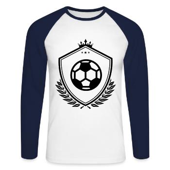 Football soccer coat of arms - Unisex Long Sleeve Baseball T-Shirt - white/navy - Front - Nik (191cm)