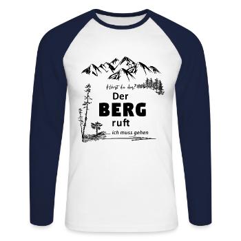 Der Berg ruft, ich muss gehen - Unisex Baseballshirt langarm - Weiß/Navy - Vorne - Nik (191cm)