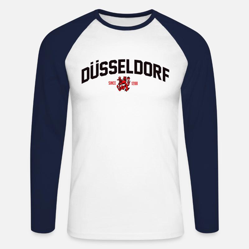 DÜSSELDORF - Unisex Baseballshirt langarm - Weiß/Navy