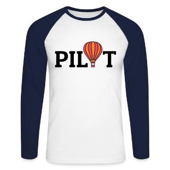 Hot Air Ballooning Hopper Balloon Pilot Balloonist - Unisex Long Sleeve Baseball T-Shirt - white/navy - Front - Nik (191cm)