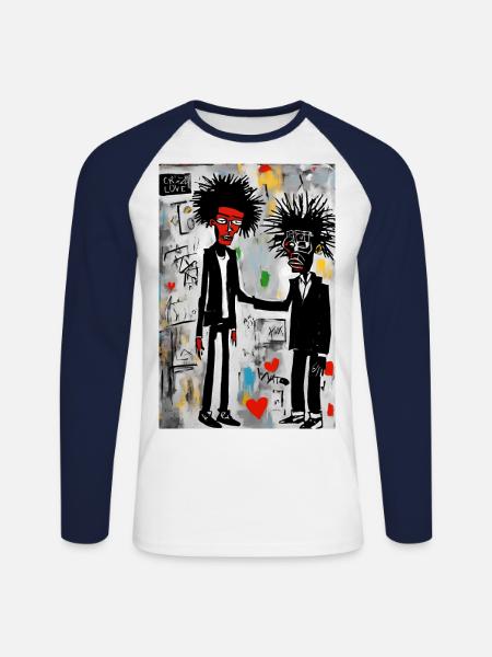 Urban Love: Art Pop - Unisex Long Sleeve Baseball T-Shirt - white/navy
