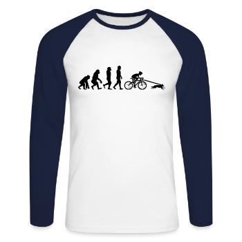 Bikejoring DogScooting Dog Sport Bike Evolution - T-shirt baseball manches longues Homme - blanc/marine - Devant - Nik (191cm)