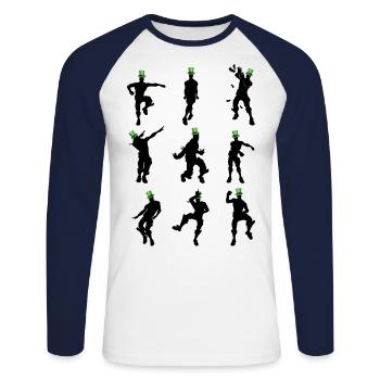 Saint Patrick Day Dance - Unisex Long Sleeve Baseball T-Shirt - white/navy - Front - Nik (191cm)
