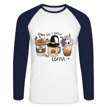 Horror Magic Magic Halloween T-Shirt Cadeau - T-shirt baseball manches longues Homme - blanc/marine - Devant - Nik (191cm)
